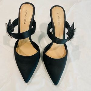 Black Maleenah Giana Binni buckle mule heels